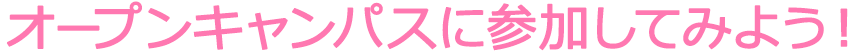 オープンキャンパスに参加してみよう!